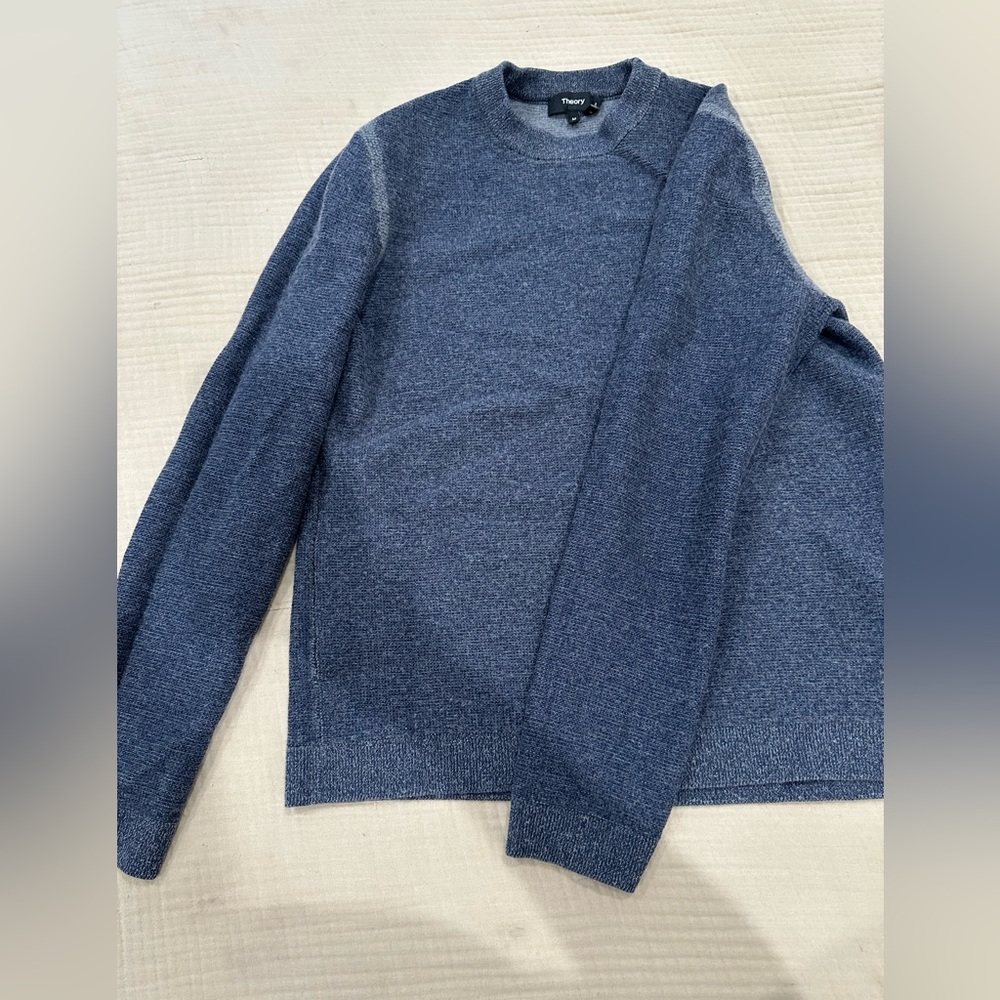 Theory Men's Blue Merino Blend Sweater - Picture 2 of 6